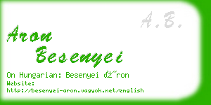 aron besenyei business card